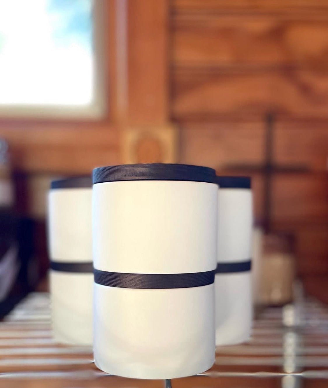 handcrafted coconut soy wax candle, 5 oz ceramic front view