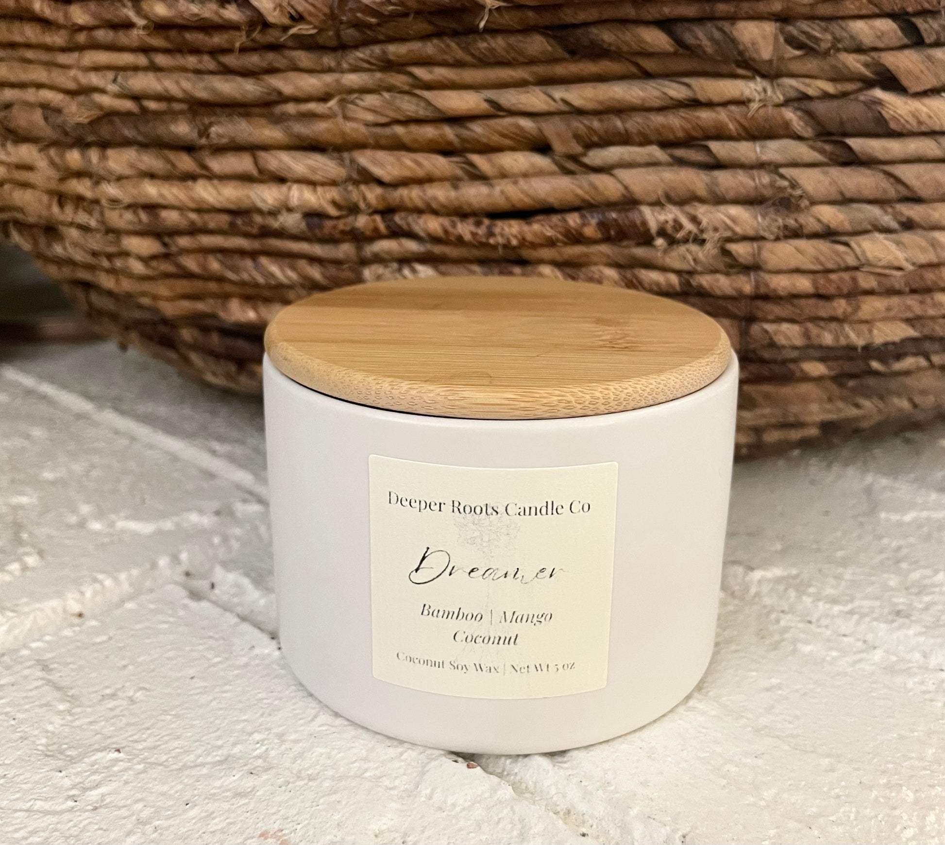 Dreamer travel size candle by Deeper Roots