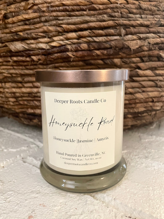 Honeysuckle Road coconut soy wax candle by Deeper Roots