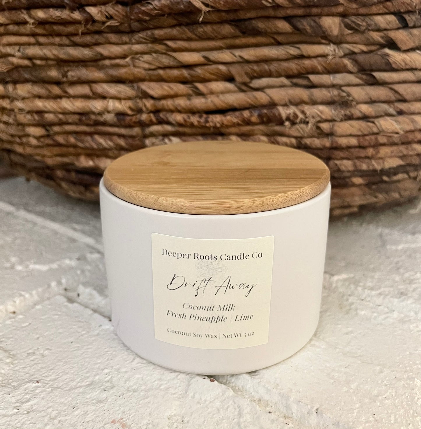 Drift Away travel size candle by Deeper Roots